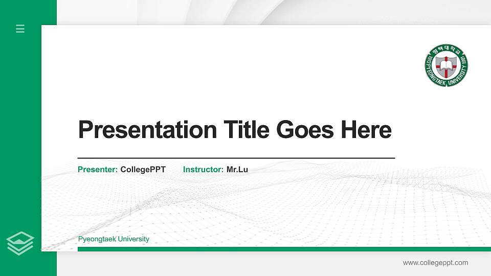Pyeongtaek University Thesis Proposal/Graduation Defense PPT Template16:9 ratio PPT effect preview image