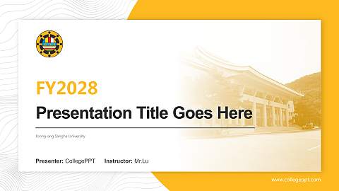 Joong-ang Sangha University Academic Presentation/Research Findings Report PPT Template
