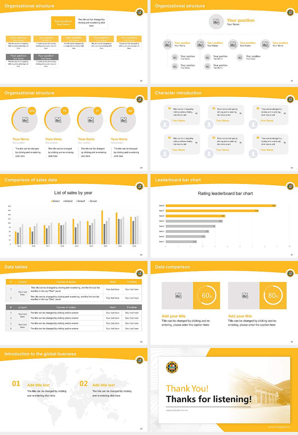 Joong-ang Sangha University Academic Presentation/Research Findings Report PPT Template16:9 ratio PPT effect preview image4