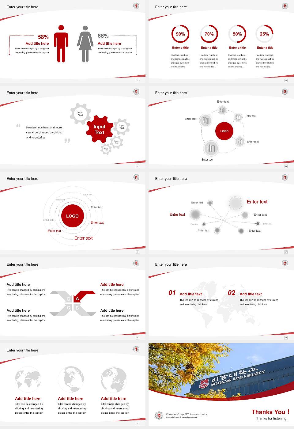 Sogang University Course/Courseware Creation PPT Template16:9 ratio PPT effect preview image4