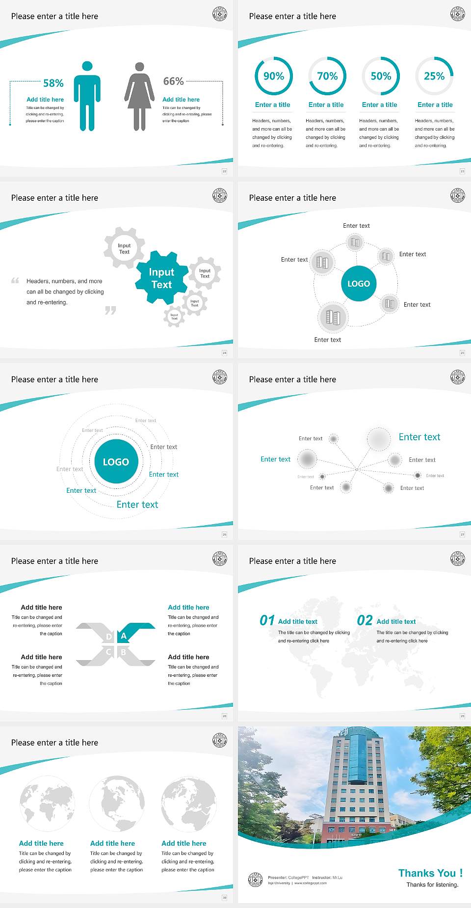 Inje University Course/Courseware Creation PPT Template4:3 ratio PPT effect preview image4
