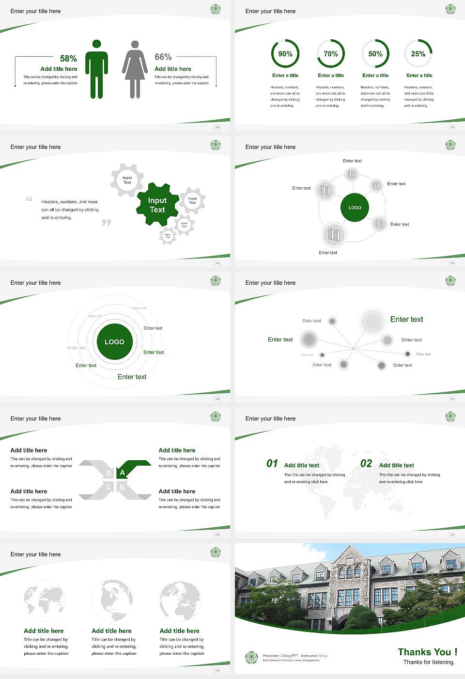 Ewha Womans University Course/Courseware Creation PPT Template16:9 ratio PPT effect preview image4