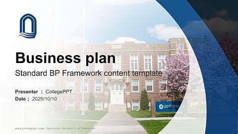 Concordia University of Edmonton Competition/Entrepreneurship Contest PPT Template