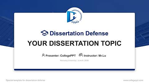 Hansung University Graduation Thesis Defense PPT Template