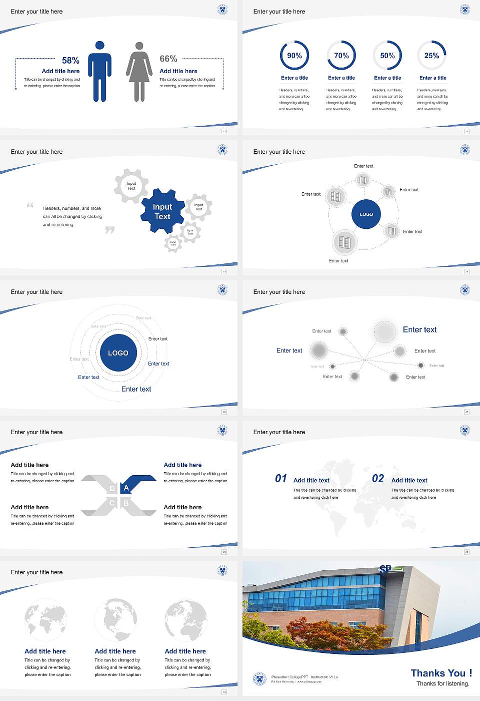 Pai Chai University Course/Courseware Creation PPT Template16:9 ratio PPT effect preview image4