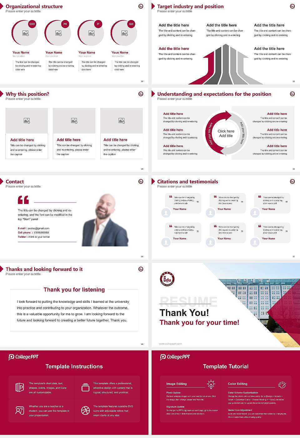 Induk University Resume PPT Template16:9 ratio PPT effect preview image4