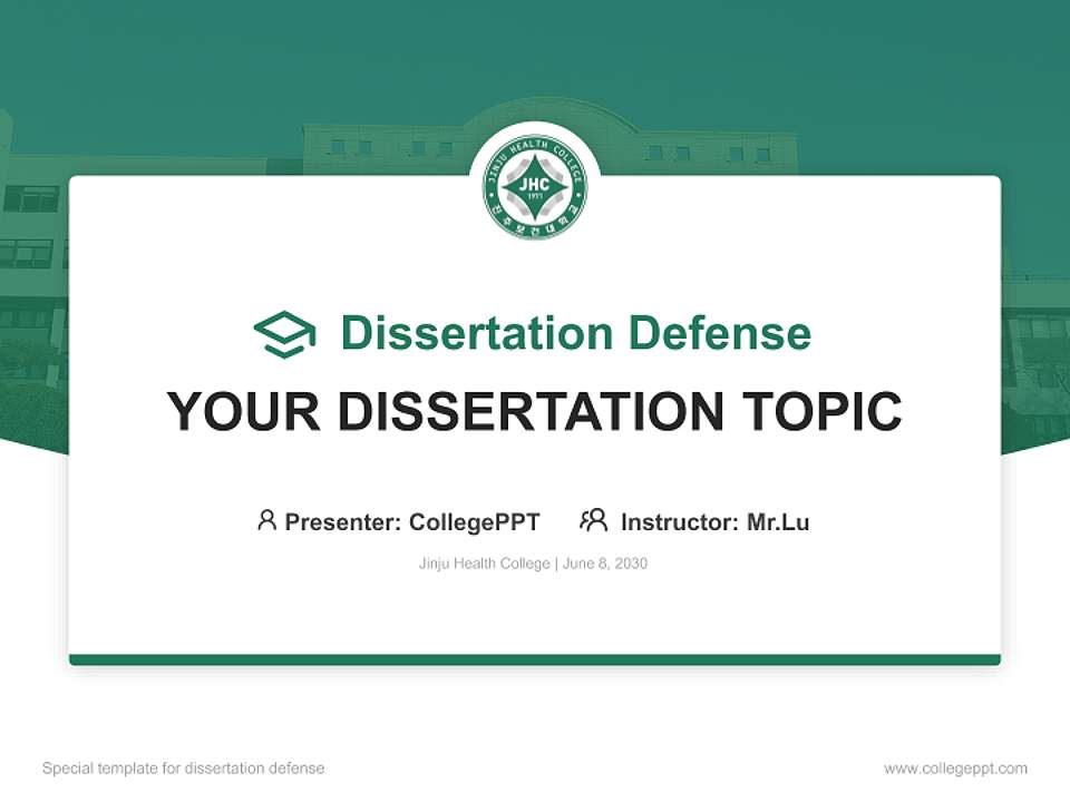 Jinju Health College Graduation Thesis Defense PPT Template4:3 ratio PPT effect preview image7