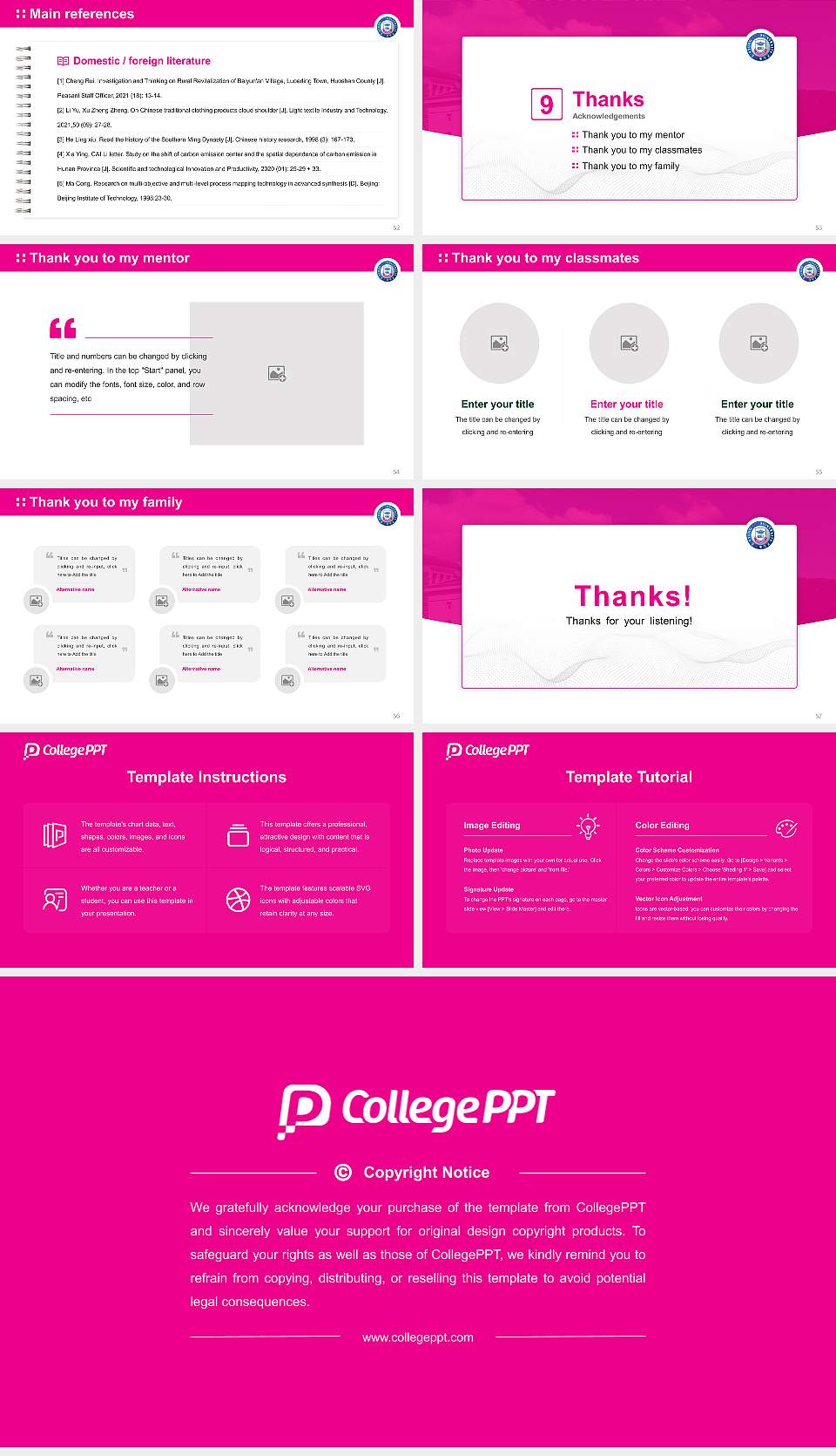 Kyungbok University Graduation Thesis Defense PPT Template16:9 ratio PPT effect preview image7