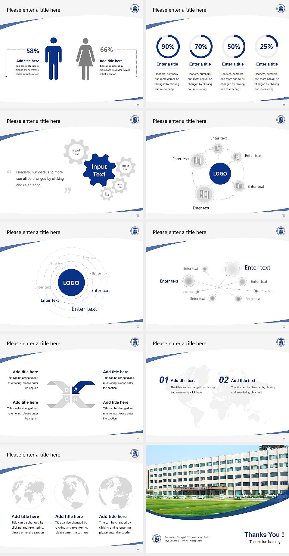 Kaya University Course/Courseware Creation PPT Template4:3 ratio PPT effect preview image4