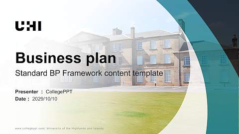 University of the Highlands and Islands Competition/Entrepreneurship Contest PPT Template