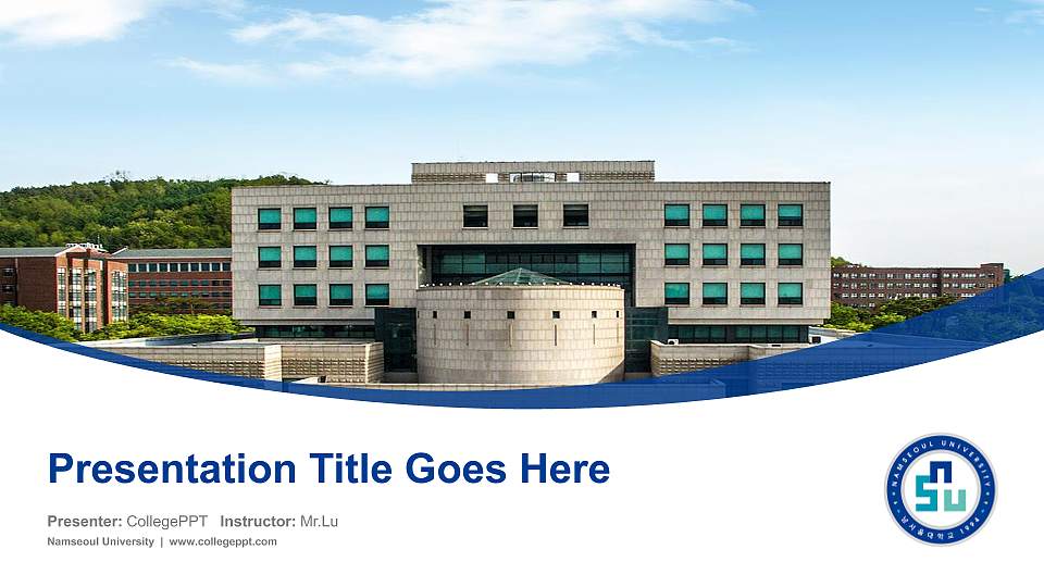 Namseoul University Course/Courseware Creation PPT Template16:9 ratio PPT effect preview image1