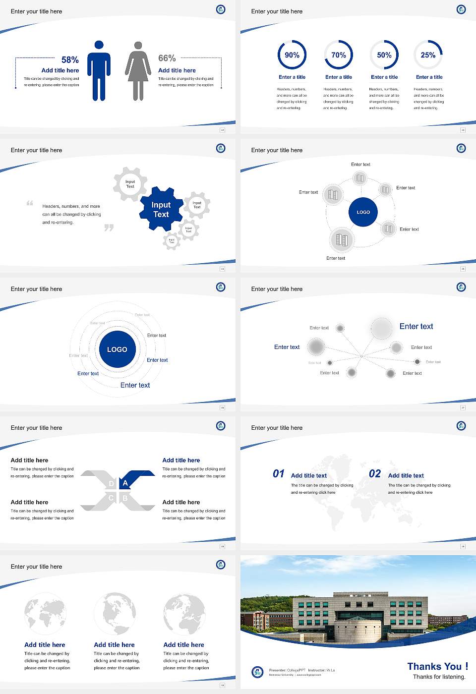 Namseoul University Course/Courseware Creation PPT Template16:9 ratio PPT effect preview image4