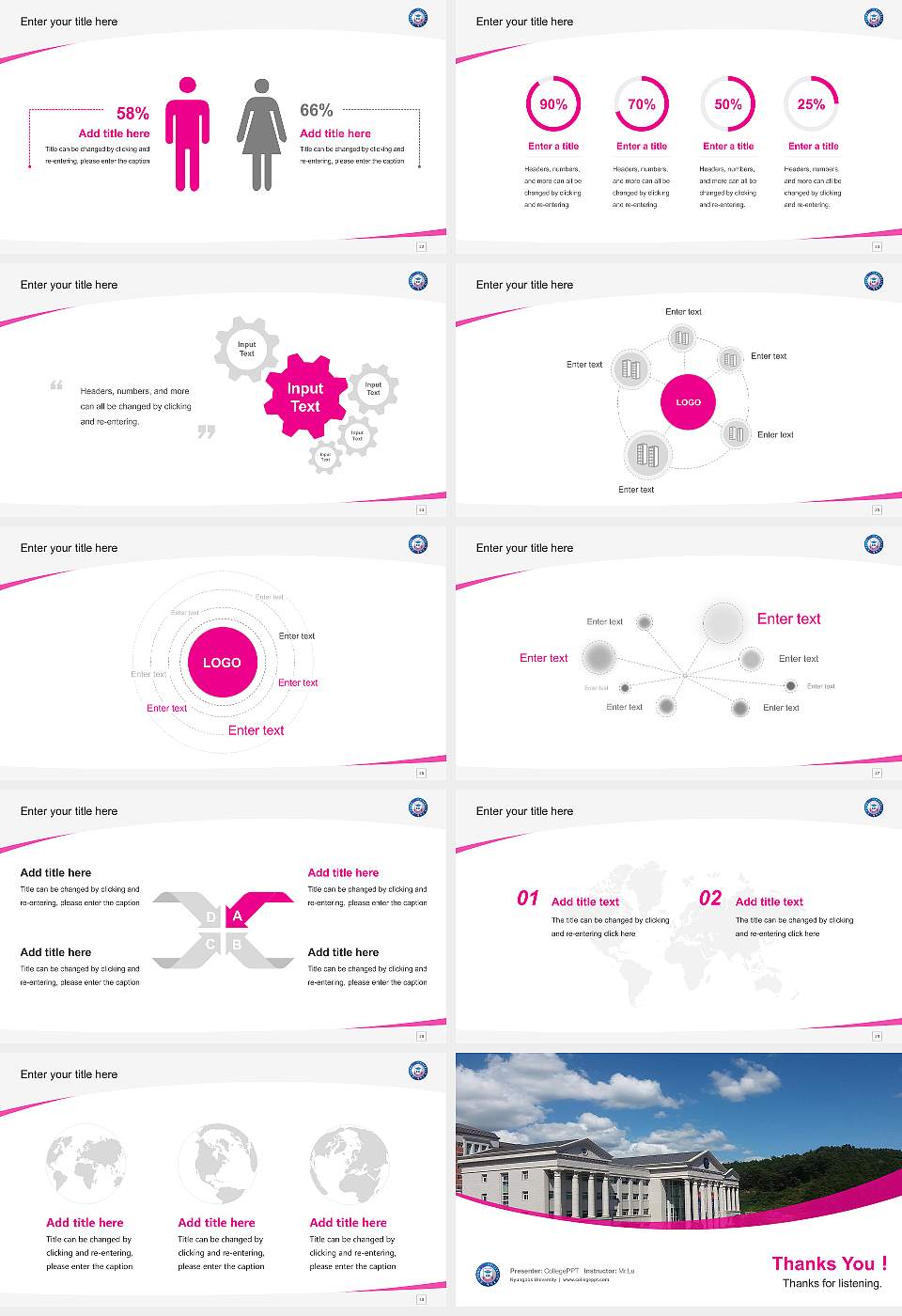 Kyungbok University Course/Courseware Creation PPT Template16:9 ratio PPT effect preview image4