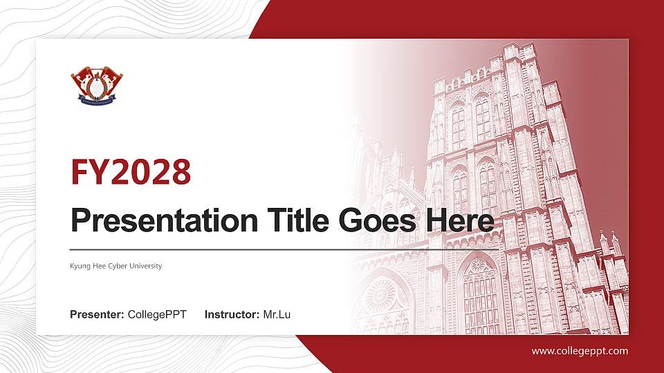 Kyung Hee Cyber University Academic Presentation/Research Findings Report PPT Template16:9 ratio PPT effect preview image