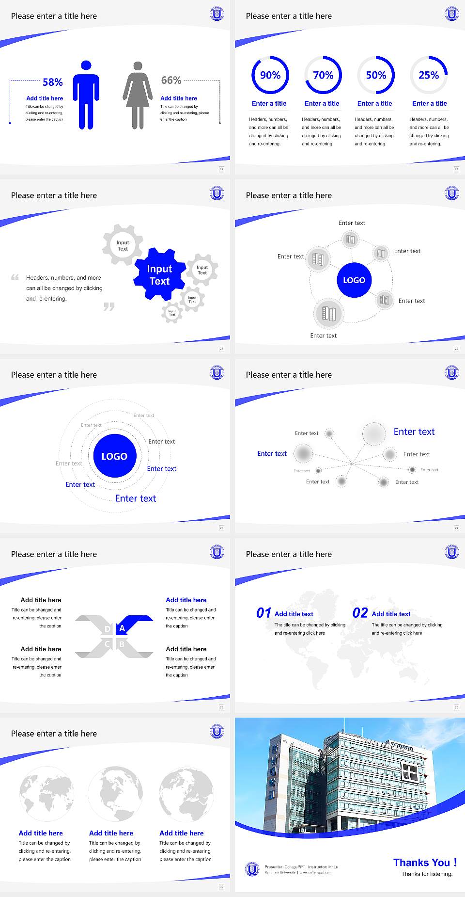 Kangnam University Course/Courseware Creation PPT Template4:3 ratio PPT effect preview image4