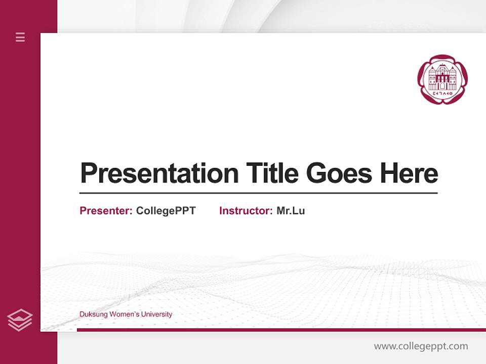 Duksung Women’s University Thesis Proposal/Graduation Defense PPT Template4:3 ratio PPT effect preview image5