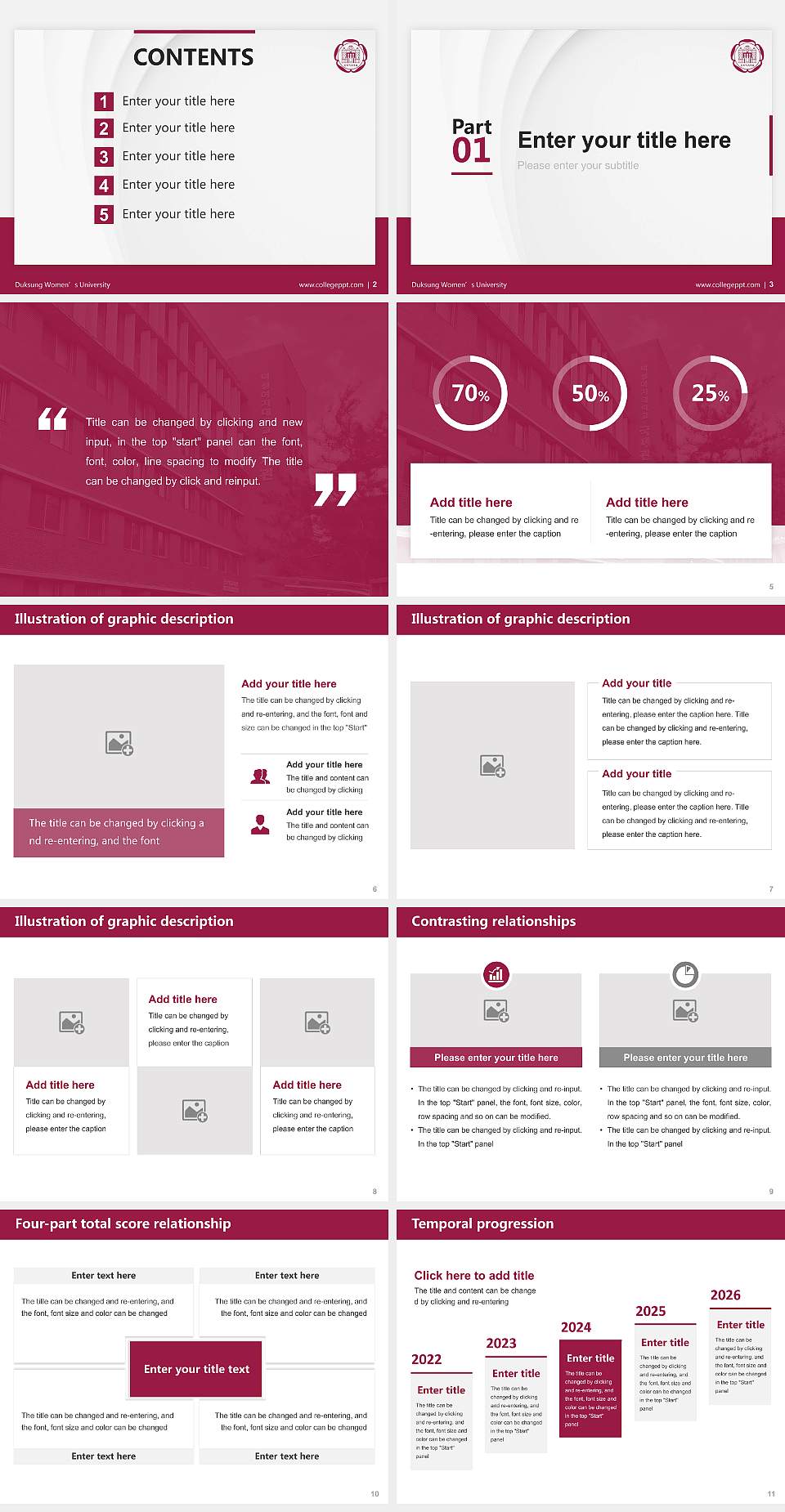 Duksung Women’s University Thesis Proposal/Graduation Defense PPT Template4:3 ratio PPT effect preview image2