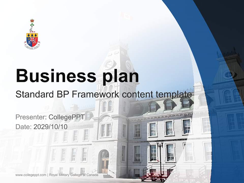 Royal Military College of Canada Competition/Entrepreneurship Contest PPT Template4:3 ratio PPT effect preview image9