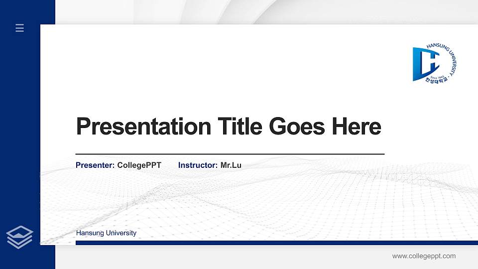 Hansung University Thesis Proposal/Graduation Defense PPT Template16:9 ratio PPT effect preview image