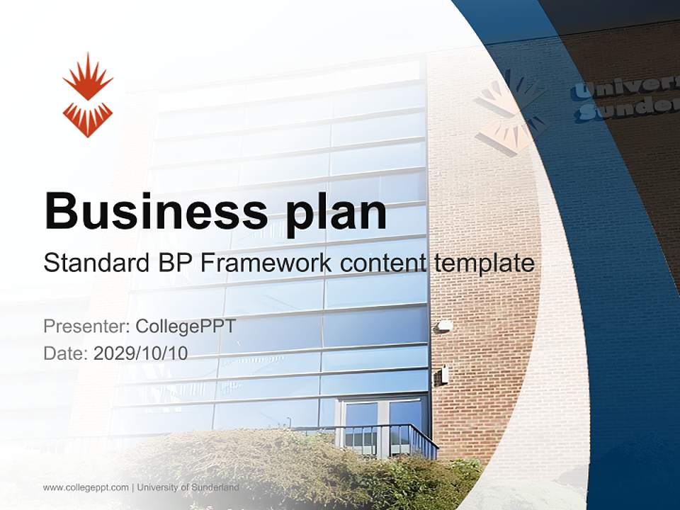 University of Sunderland Competition/Entrepreneurship Contest PPT Template4:3 ratio PPT effect preview image9