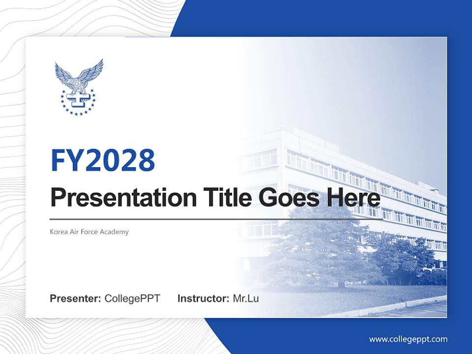 Korea Air Force Academy Academic Presentation/Research Findings Report PPT Template4:3 ratio PPT effect preview image5