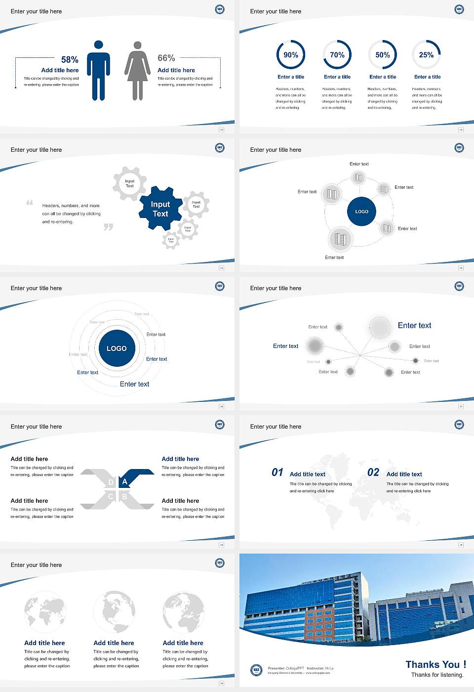 Hanyang Women’s University Course/Courseware Creation PPT Template16:9 ratio PPT effect preview image4