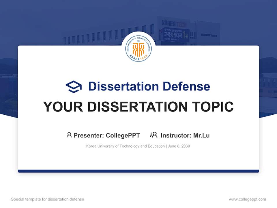 Korea University of Technology and Education Graduation Thesis Defense PPT Template4:3 ratio PPT effect preview image7
