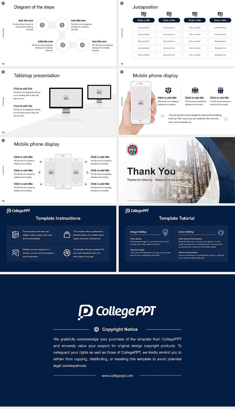 University of Edinburgh Competition/Entrepreneurship Contest PPT Template16:9 ratio PPT effect preview image9