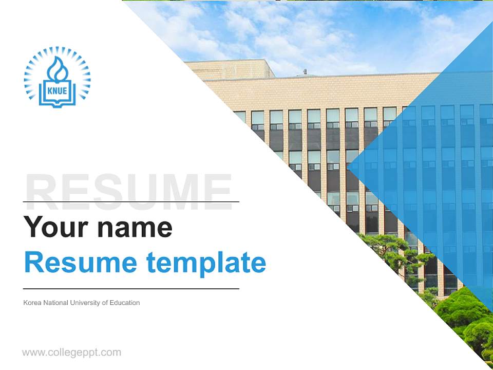 Korea National University of Education Resume PPT Template4:3 ratio PPT effect preview image5