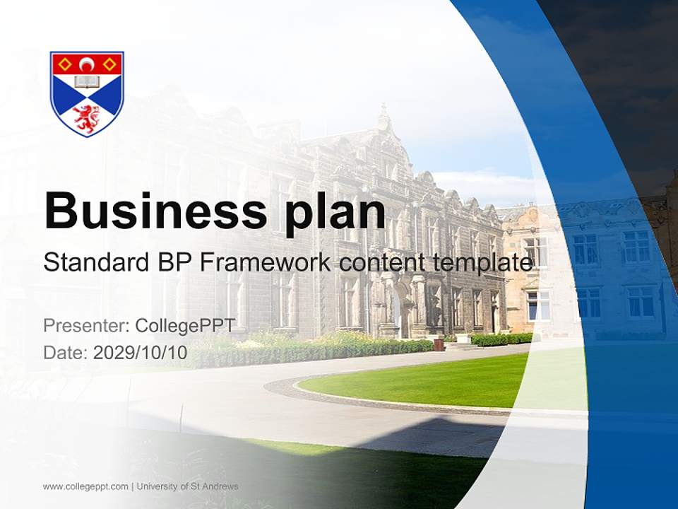 University of St Andrews Competition/Entrepreneurship Contest PPT Template4:3 ratio PPT effect preview image9