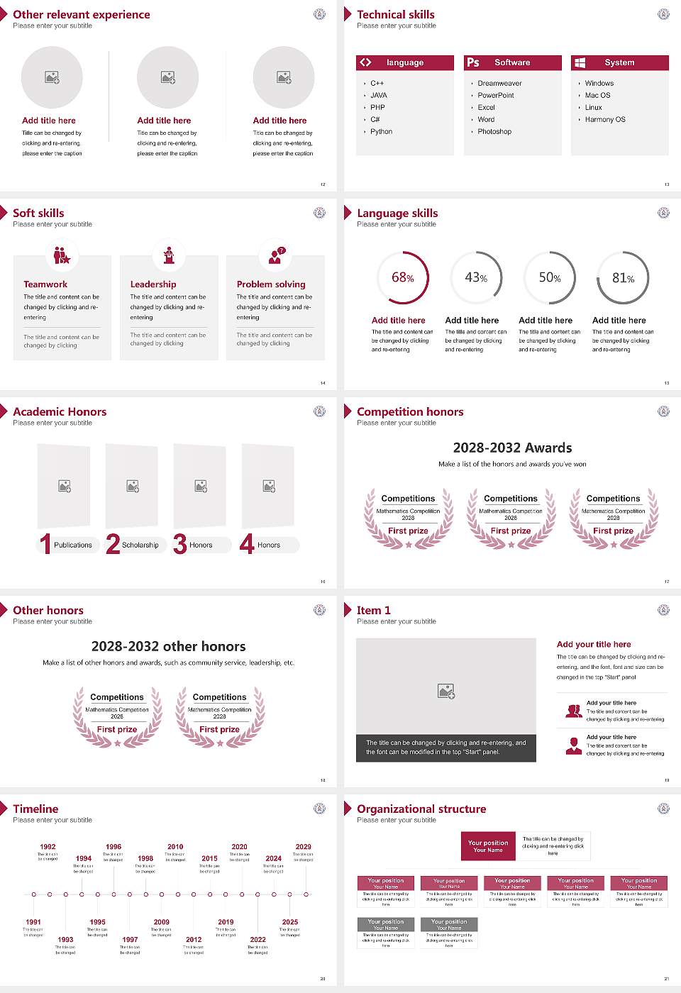 Hannam University Resume PPT Template16:9 ratio PPT effect preview image3