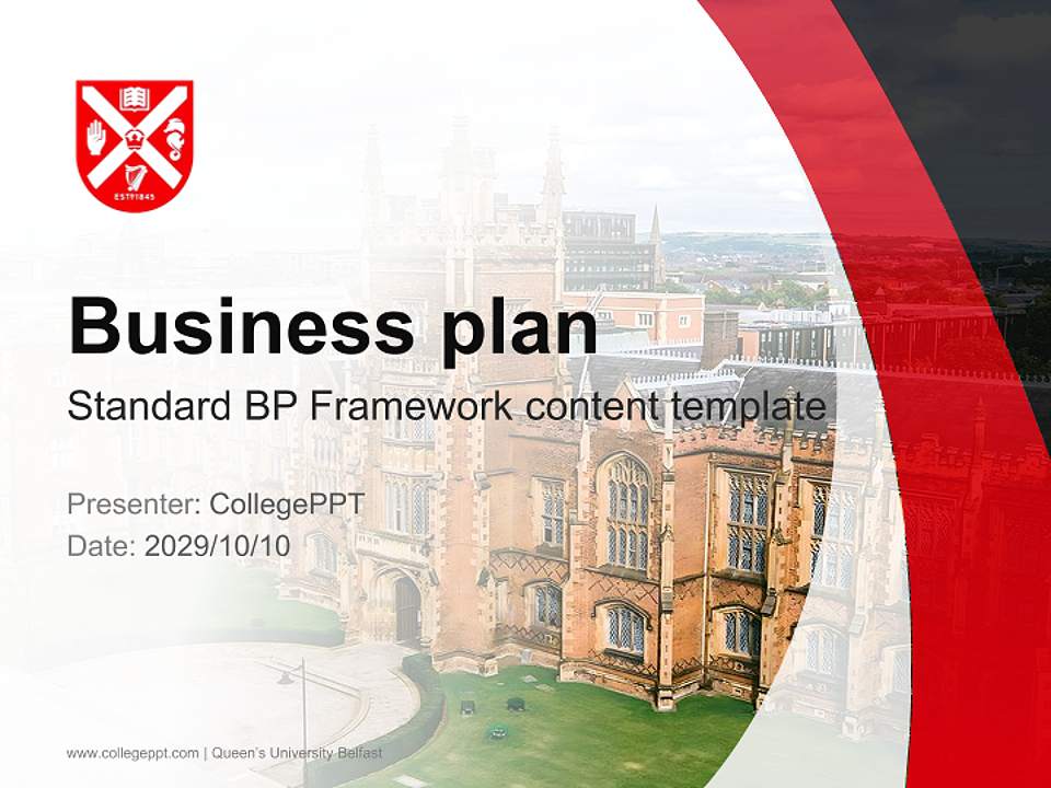 Queen’s University Belfast Competition/Entrepreneurship Contest PPT Template4:3 ratio PPT effect preview image9