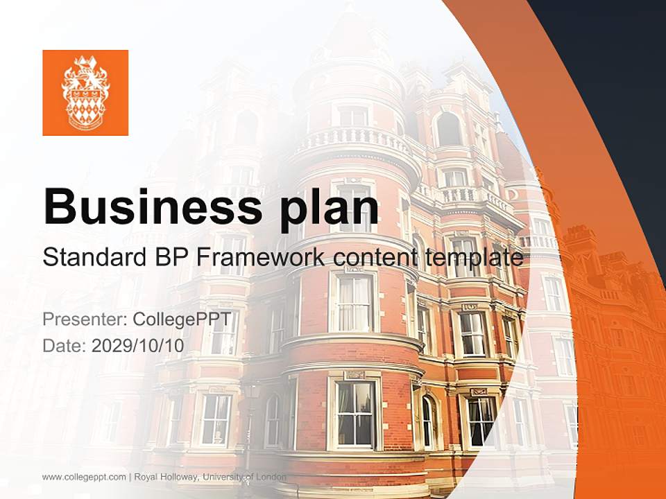 Royal Holloway, University of London Competition/Entrepreneurship Contest PPT Template4:3 ratio PPT effect preview image9