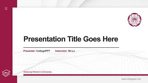 Duksung Women’s University Thesis Proposal/Graduation Defense PPT Template