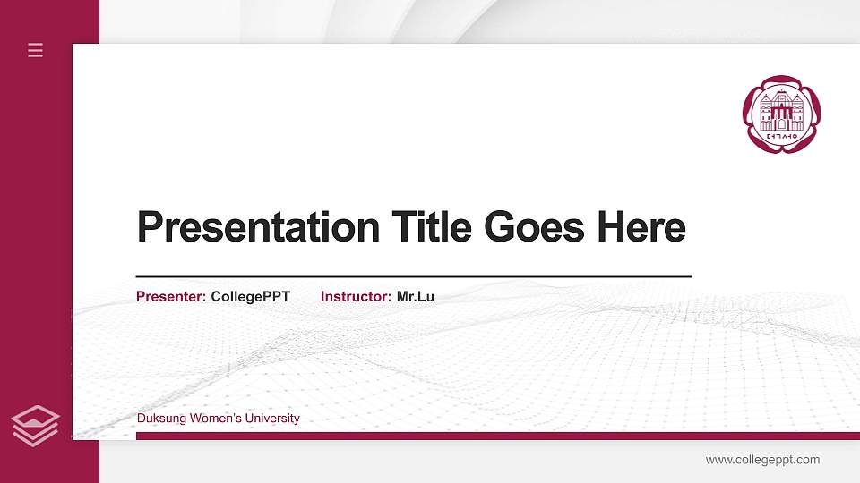 Duksung Women’s University Thesis Proposal/Graduation Defense PPT Template16:9 ratio PPT effect preview image