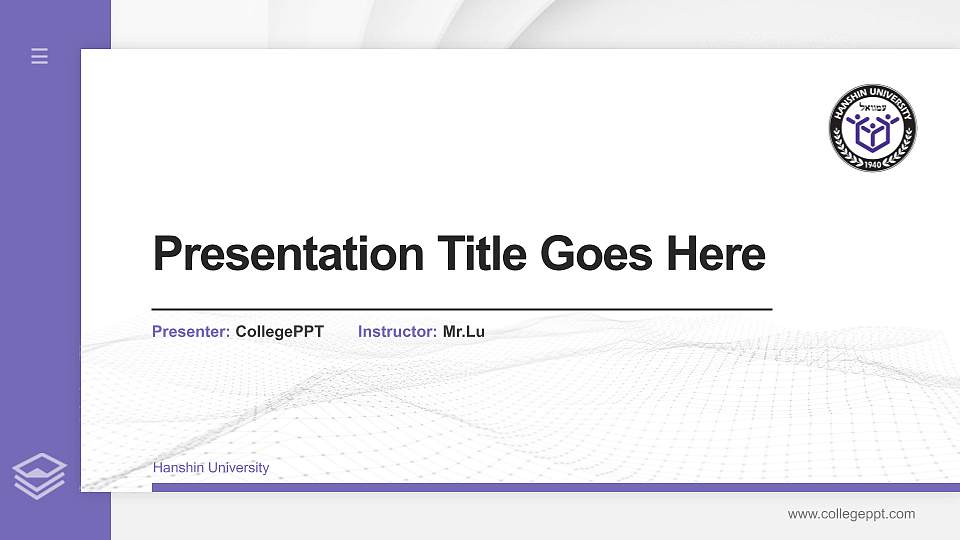 Hanshin University Thesis Proposal/Graduation Defense PPT Template16:9 ratio PPT effect preview image