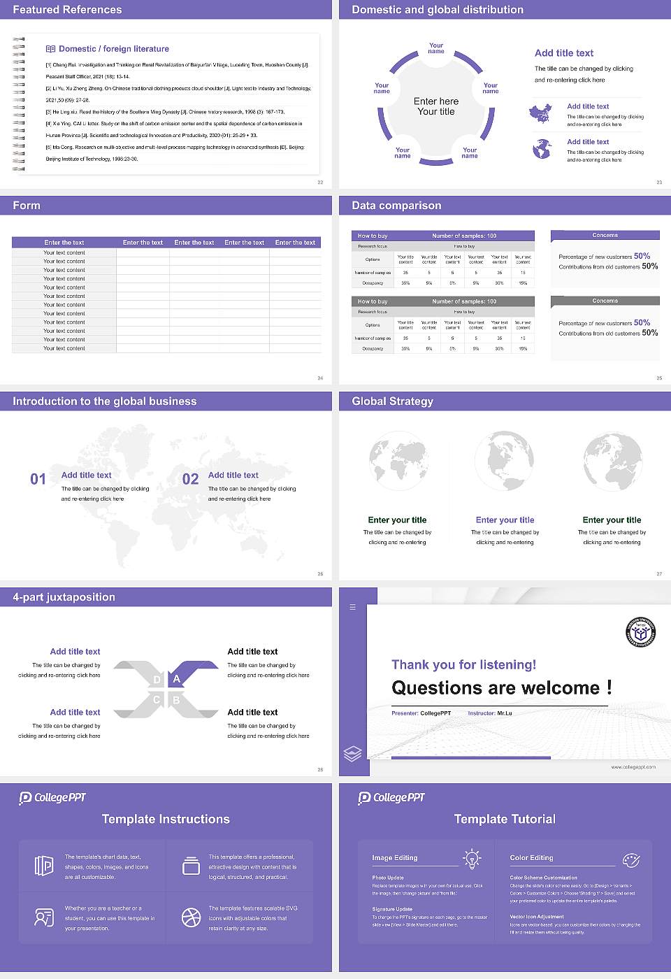 Hanshin University Thesis Proposal/Graduation Defense PPT Template16:9 ratio PPT effect preview image4