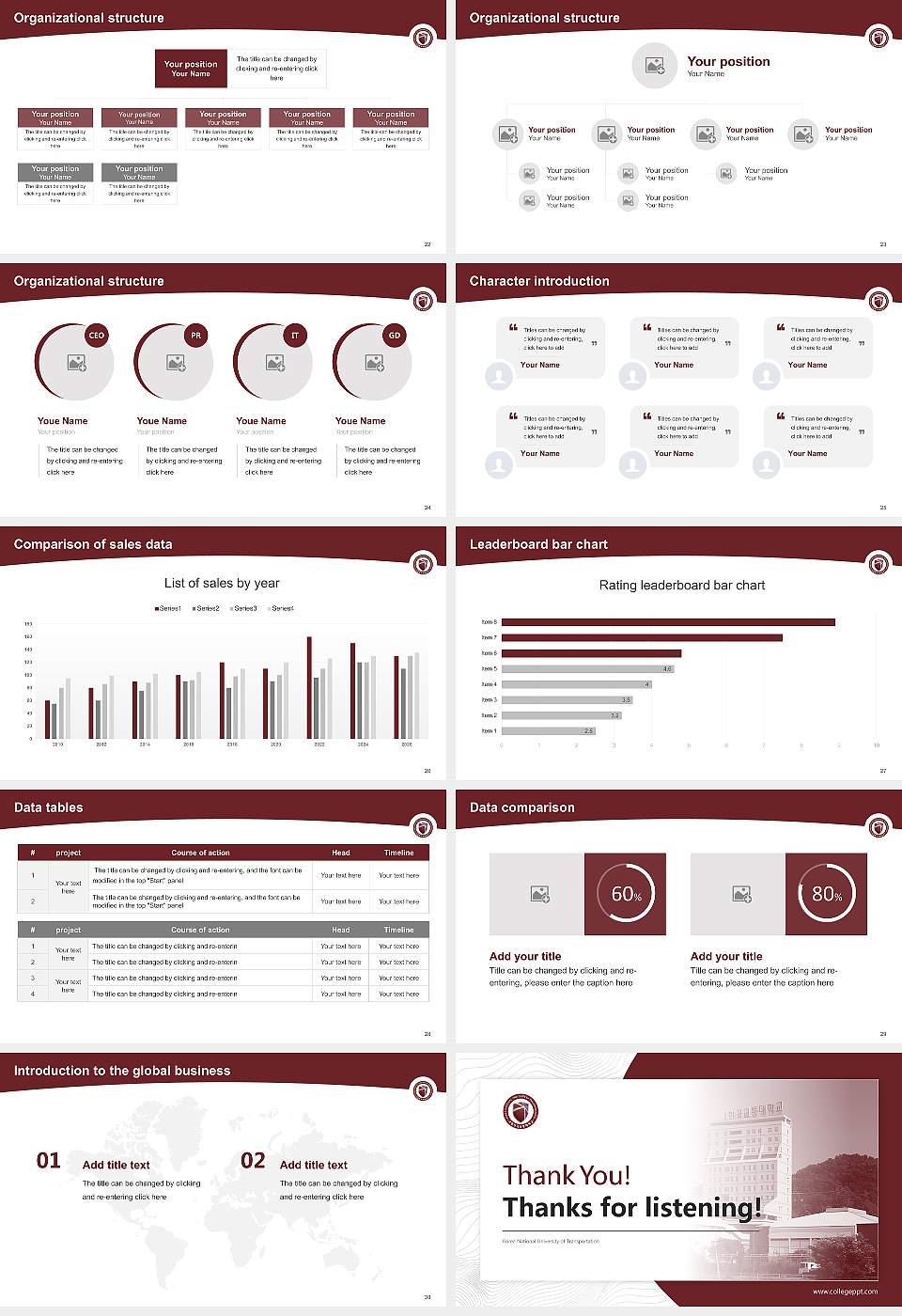 Korea National University of Transportation Academic Presentation/Research Findings Report PPT Template16:9 ratio PPT effect preview image4