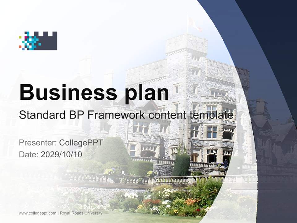 Royal Roads University Competition/Entrepreneurship Contest PPT Template4:3 ratio PPT effect preview image9