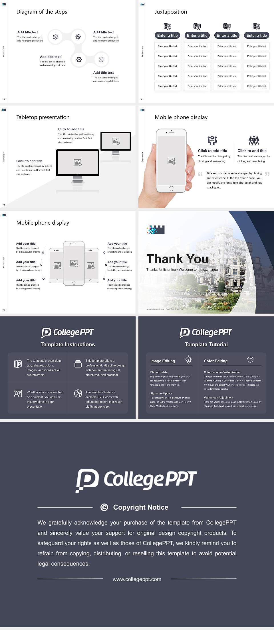 Royal Roads University Competition/Entrepreneurship Contest PPT Template4:3 ratio PPT effect preview image9