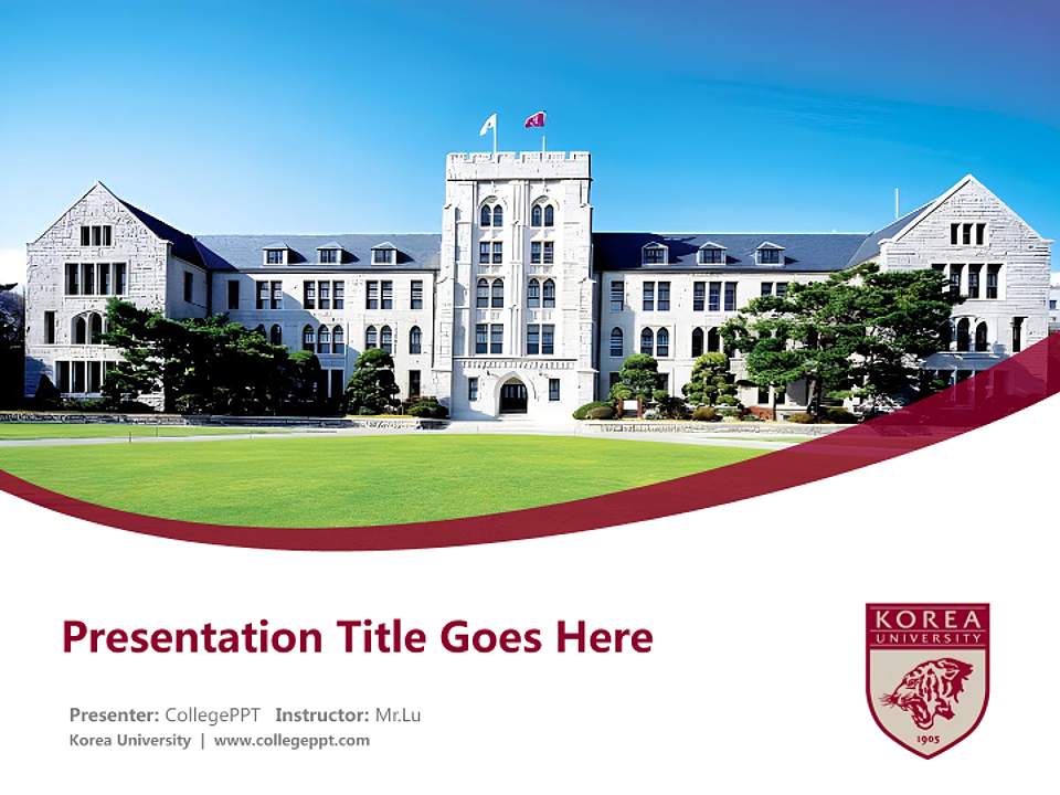 Korea University Course/Courseware Creation PPT Template4:3 ratio PPT effect preview image5