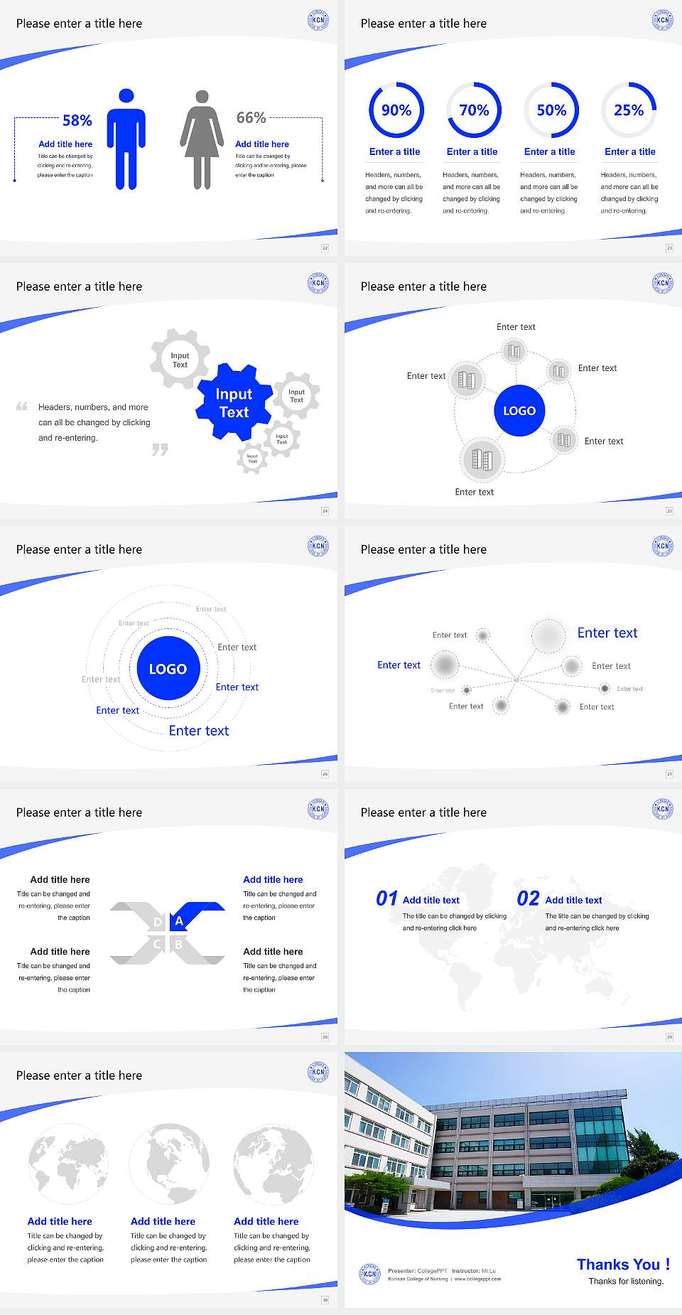 Kunsan College of Nursing Course/Courseware Creation PPT Template4:3 ratio PPT effect preview image4