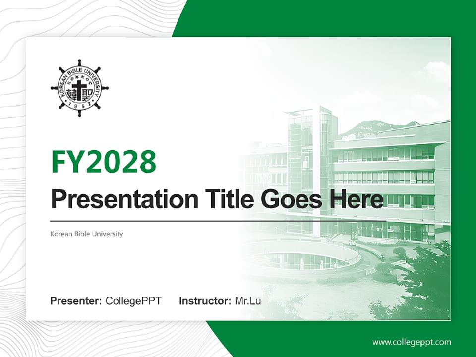 Korean Bible University Academic Presentation/Research Findings Report PPT Template4:3 ratio PPT effect preview image5
