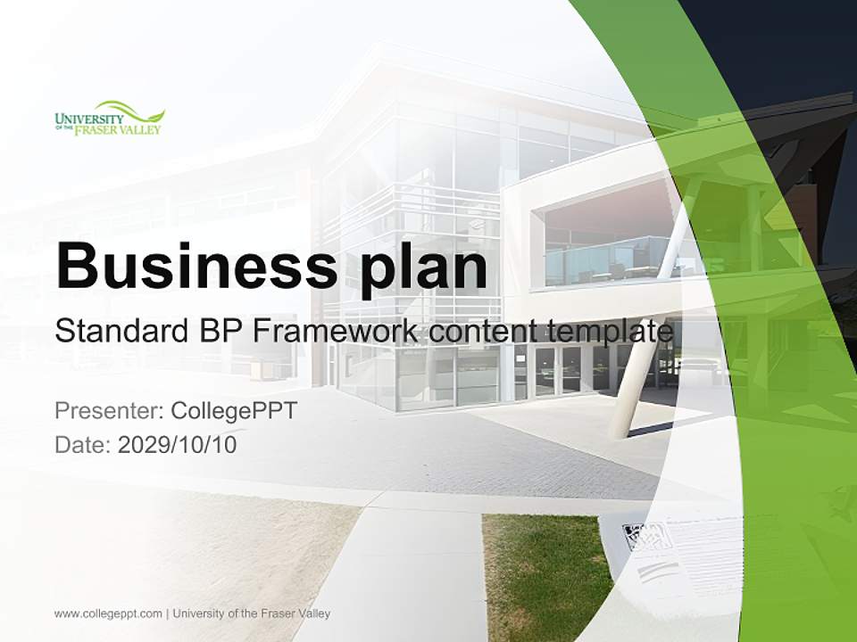 University of the Fraser Valley Competition/Entrepreneurship Contest PPT Template4:3 ratio PPT effect preview image9