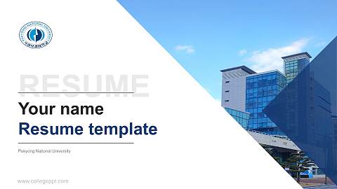 Pukyong National University Resume PPT Template