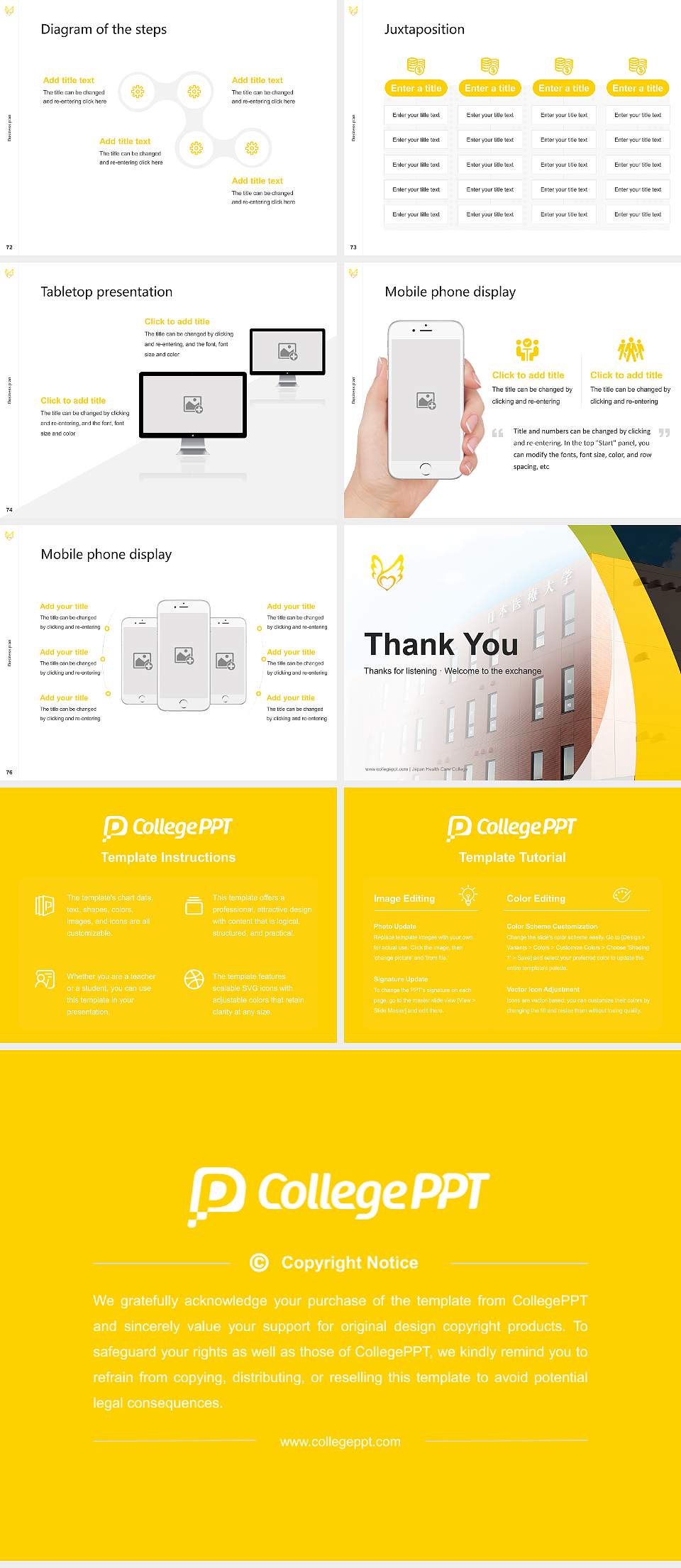 Japan Health Care College Competition/Entrepreneurship Contest PPT Template4:3 ratio PPT effect preview image9