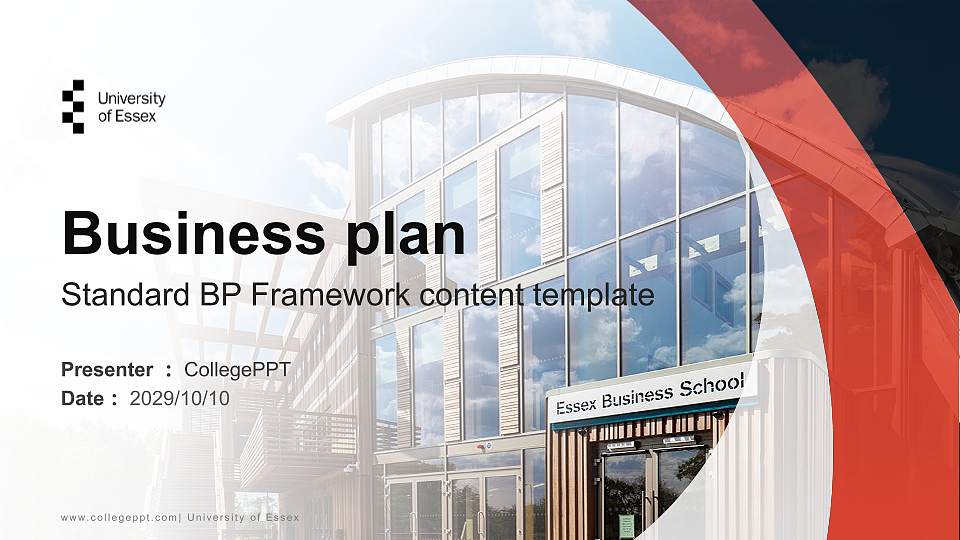 University of Essex Competition/Entrepreneurship Contest PPT Template16:9 ratio PPT effect preview image