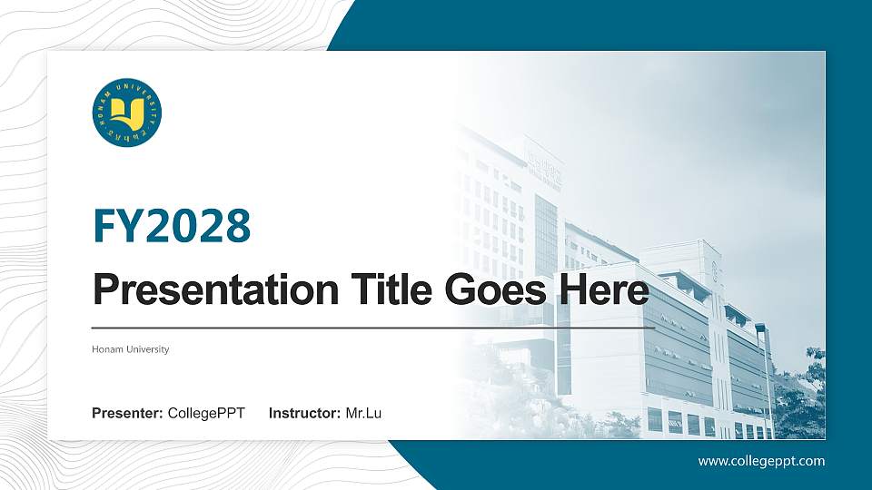 Honam University Academic Presentation/Research Findings Report PPT Template16:9 ratio PPT effect preview image