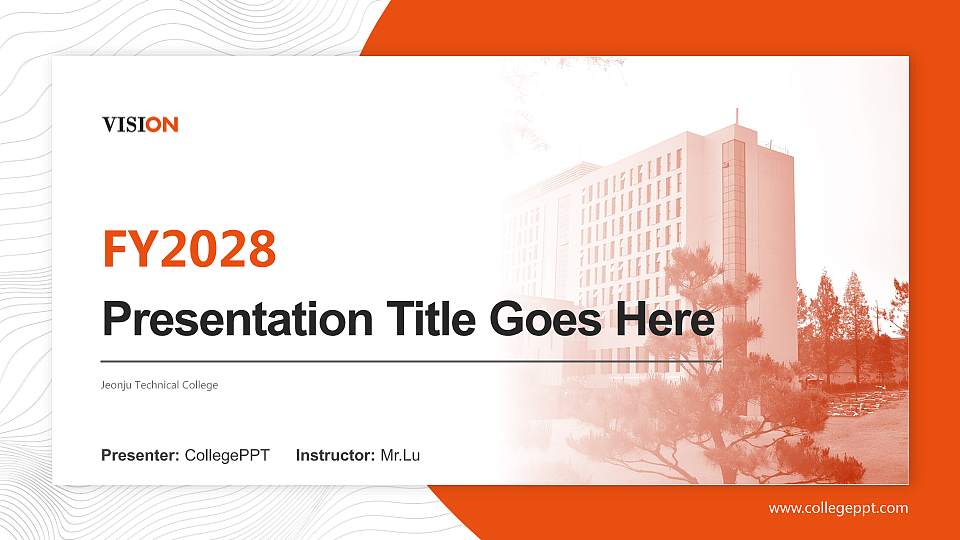 Jeonju Technical College Academic Presentation/Research Findings Report PPT Template16:9 ratio PPT effect preview image1