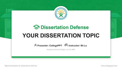 Kunjang University College Graduation Thesis Defense PPT Template
